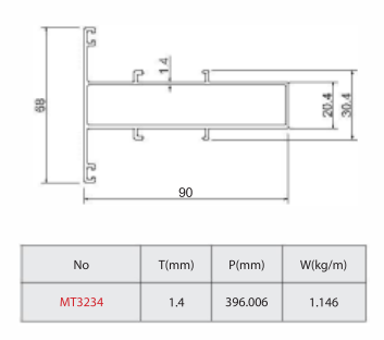 Đố tĩnh to 90x68 mở quay không lỗ vít hê 55